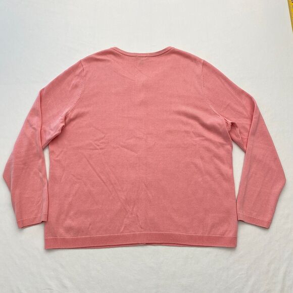 Talbots Sweater Twinset Cardigan Shell Pink Cotton Blend Womens 2X Preppy - Picture 4 of 9